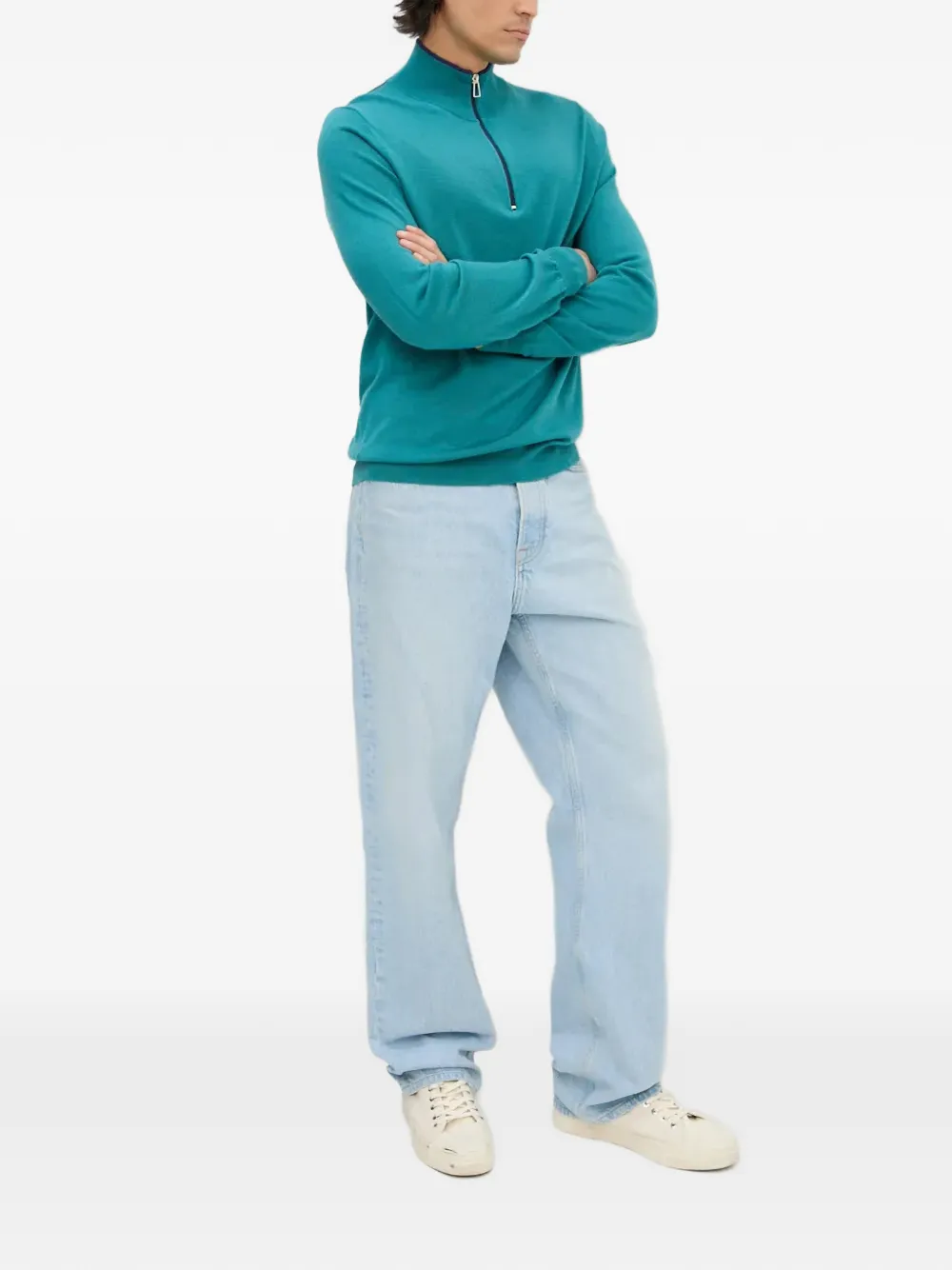 PS Paul Smith half-zip high-neck top - Blau