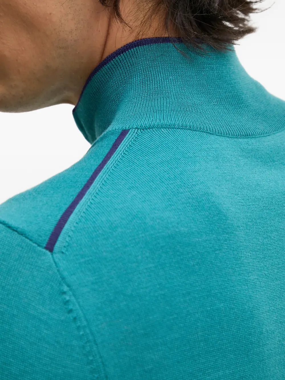 PS Paul Smith Top met halve rits en hoge hals Blauw