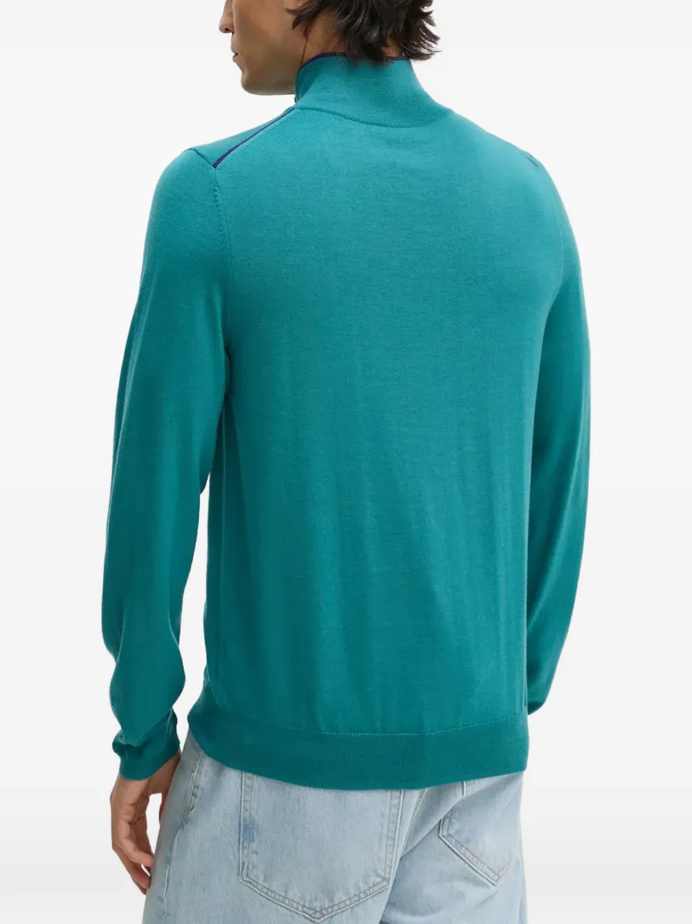 PS Paul Smith Top met halve rits en hoge hals Blauw