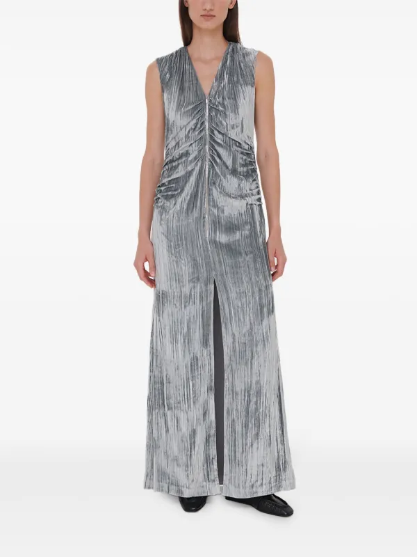 chinese dress ladies Camille Grey Velvet Dress – Nadya Shah