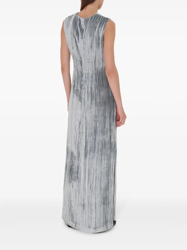 A.m.g. Zip-Up Velvet Maxi Dress - Grey