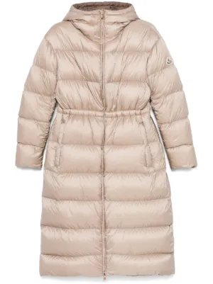 Moncler Amintore Long Quilted Coat | Neutrals | FARFETCH