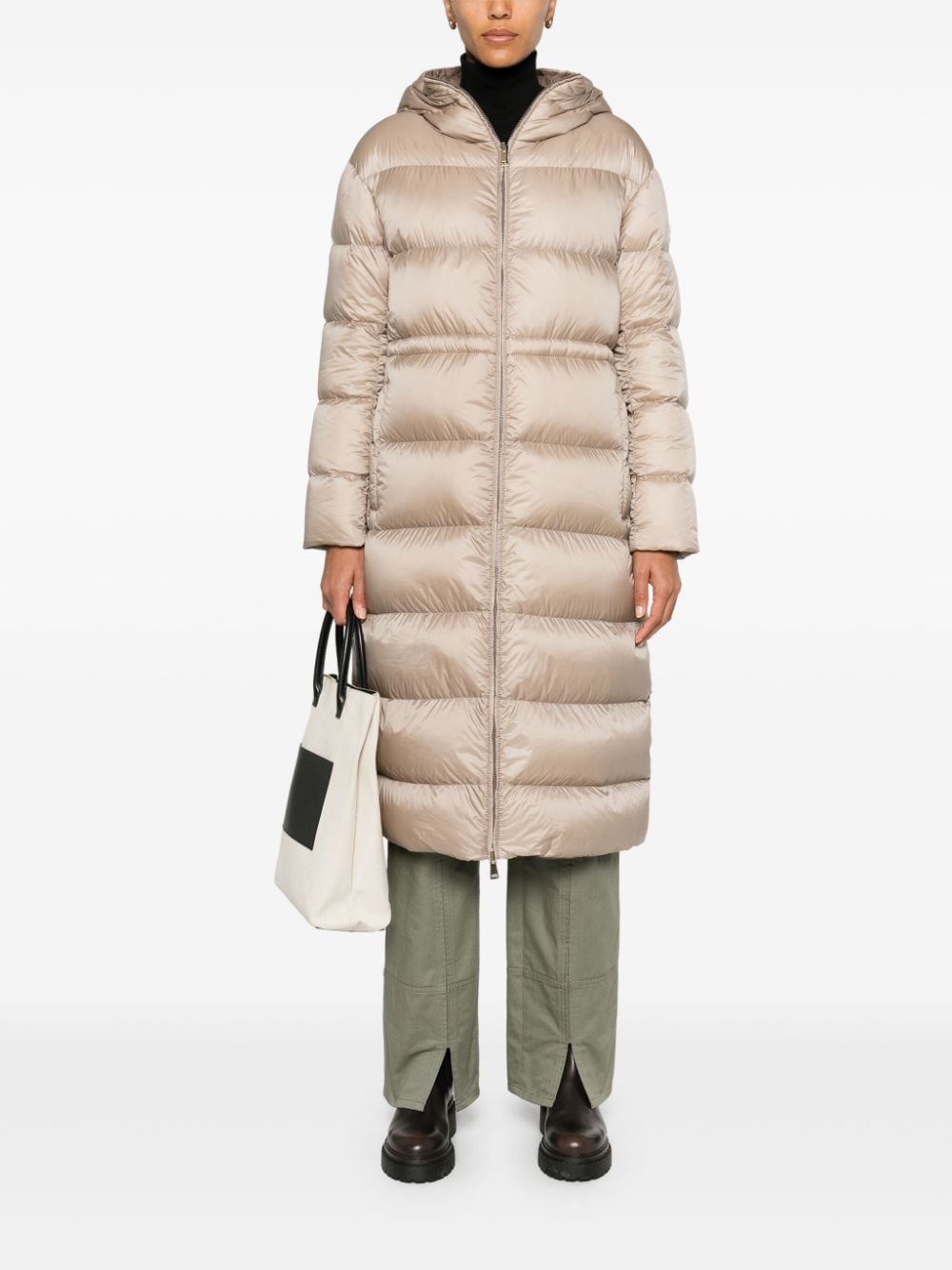 Shop Moncler Boulogne Coat In Brown