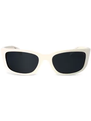 プラダ　PRADA サングラス バロック　ビジュー54□19 135 ホワイト Prada Eyewear Symbole rectangle-frame Sunglasses | Grey | FARFETCH
