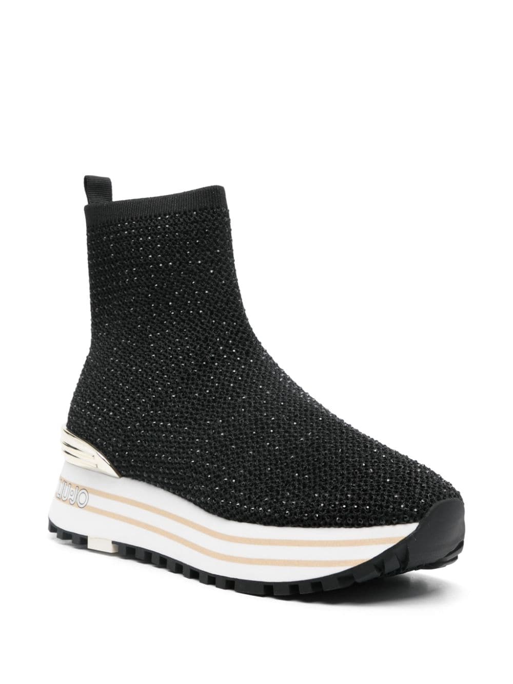 LIU JO rhinestone-embellished sock sneakers - Zwart