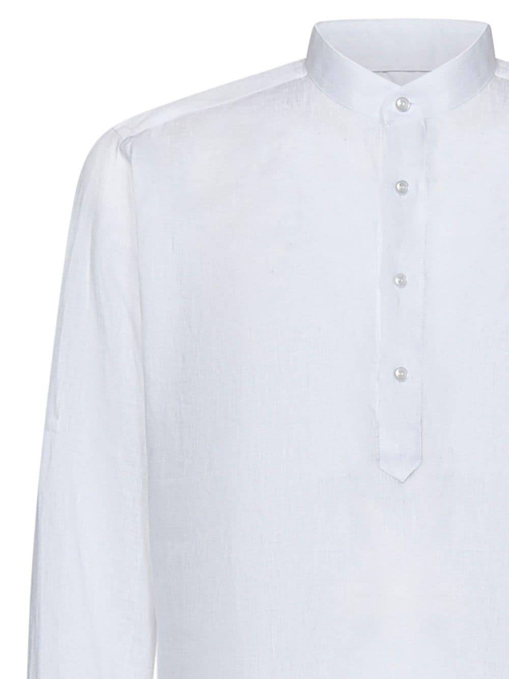 Shop Franzese Collection Linen Polo Shirt In Weiss