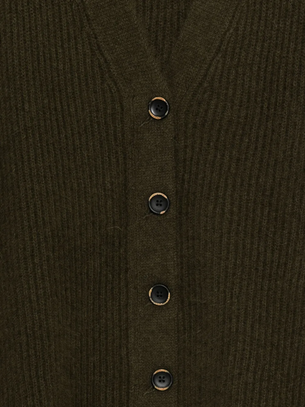 Uma Wang V-neck Wool Cardigan In Green