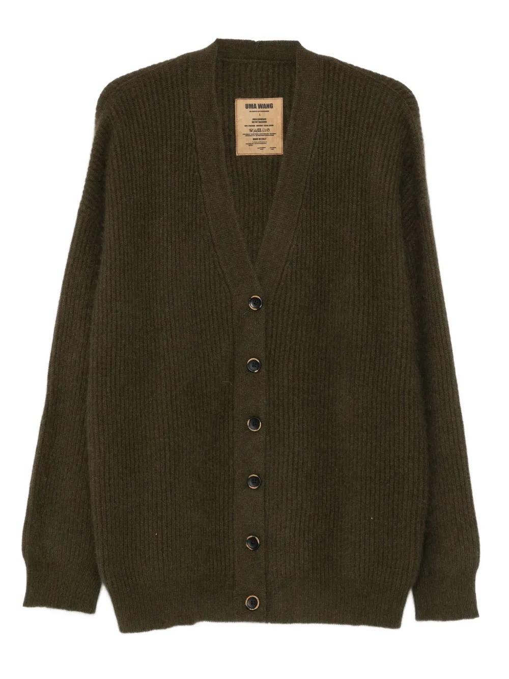 Uma Wang V-neck wool cardigan | Green | Image 1