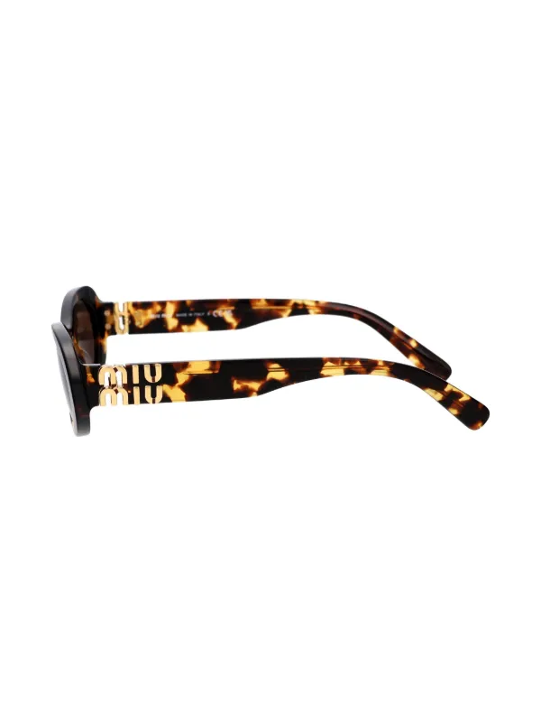 Miu Miu Eyewear オーバルフレーム サングラス | ブラウン | FARFETCH JP