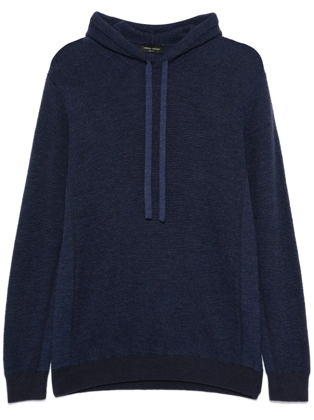 Roberto Collina Wafelgebreide hoodie Blauw