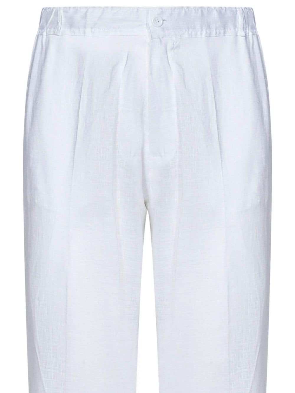 Shop Franzese Collection Linen Trousers In Weiss