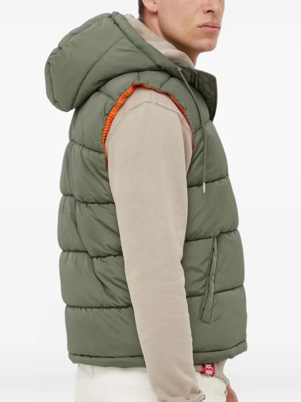 Alpha Industries quilted hooded gilet Groen
