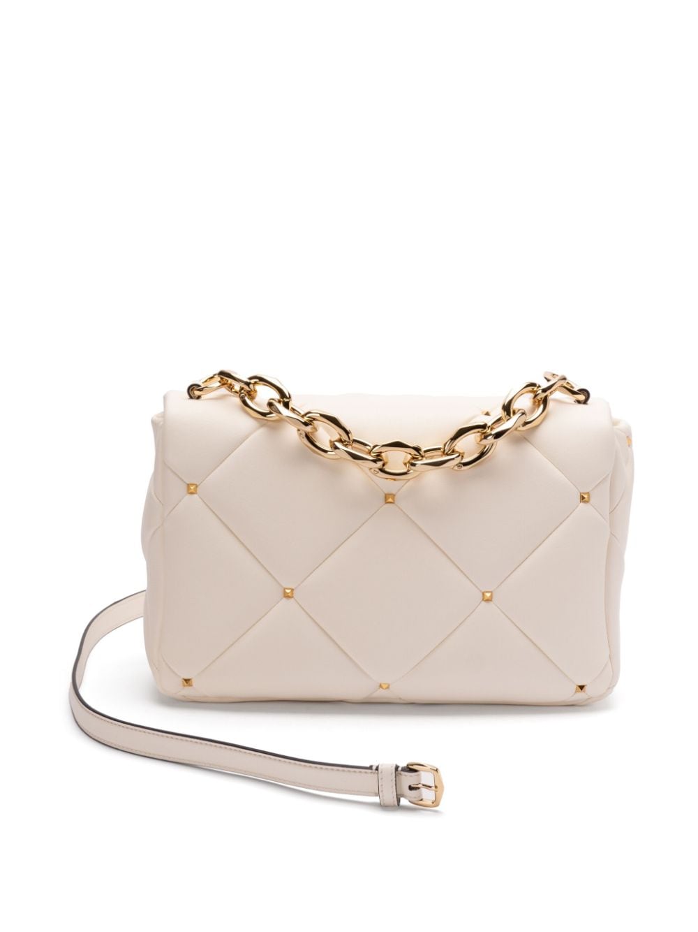 Shop Valentino Quilted Tote Bag In Neutrals