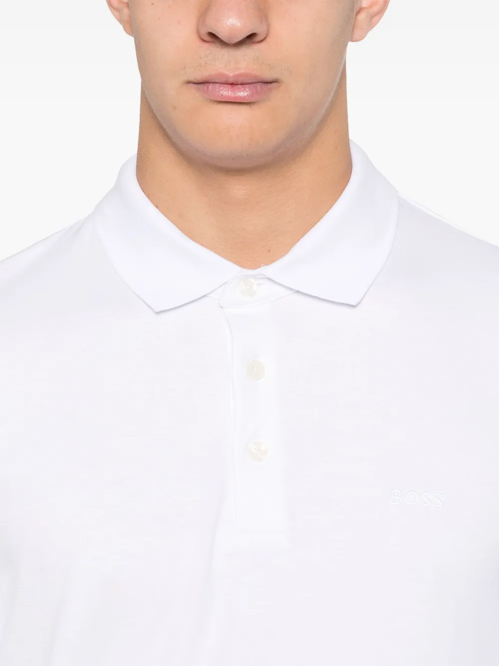 BOSS Katoenen poloshirt Wit