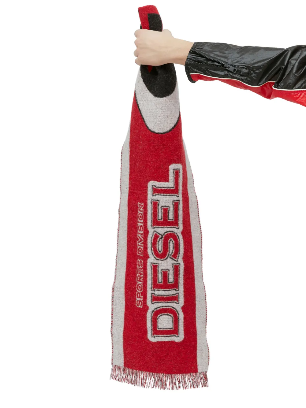 Diesel Sjaal met geborduurd logo Rood