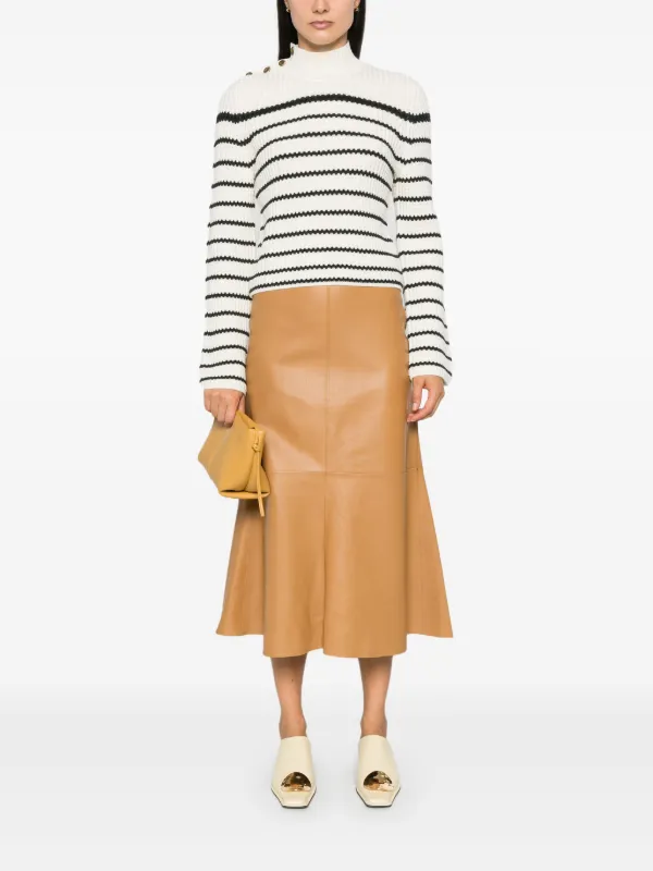 aranyjp　forte_forte Forte Forte high-neck Striped Sweater | White | FARFETCH UZ