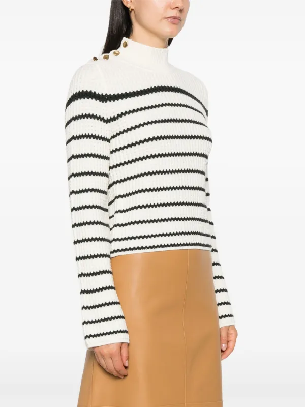 aranyjp　forte_forte Forte Forte high-neck Striped Sweater | White | FARFETCH UZ