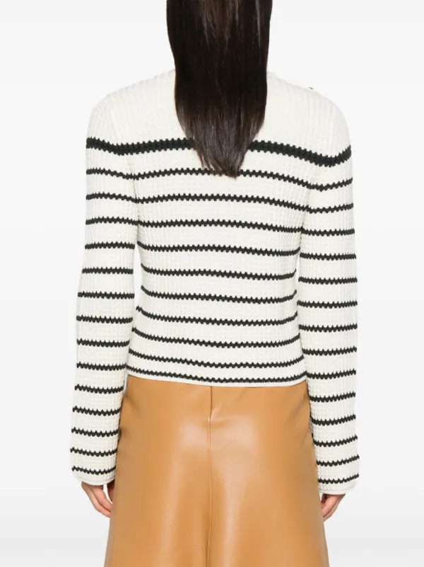 Forte Forte high-neck Striped Sweater | White | FARFETCH UZ