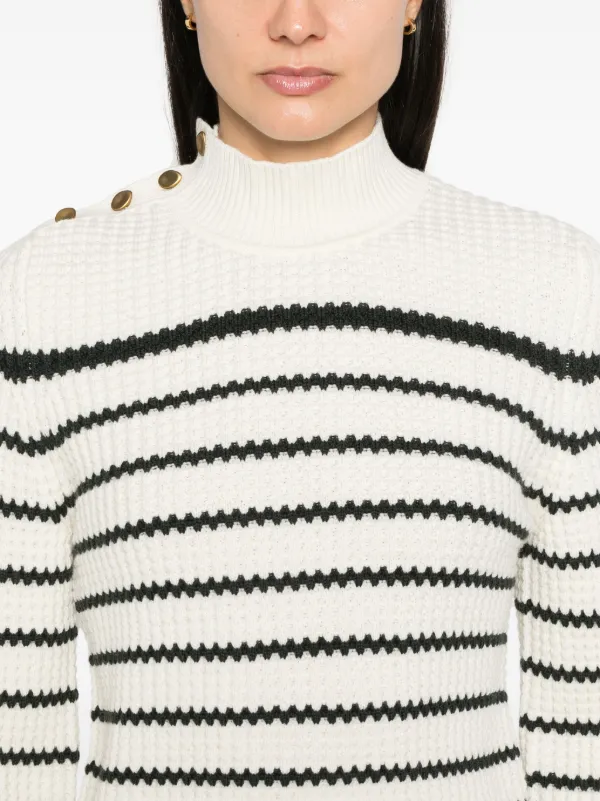 Forte Forte high-neck Striped Sweater | White | FARFETCH UZ