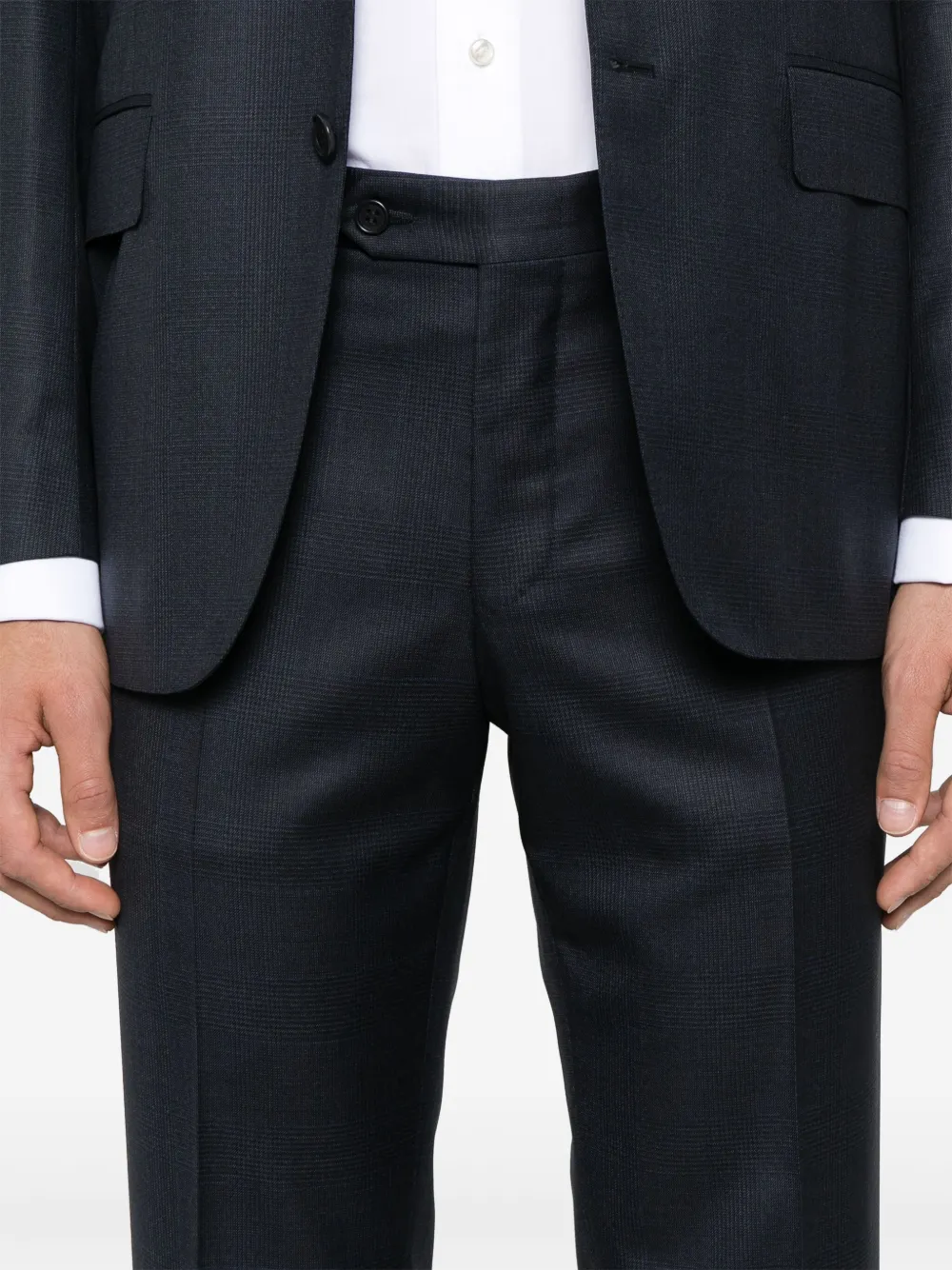 Canali Geruit pak Blauw