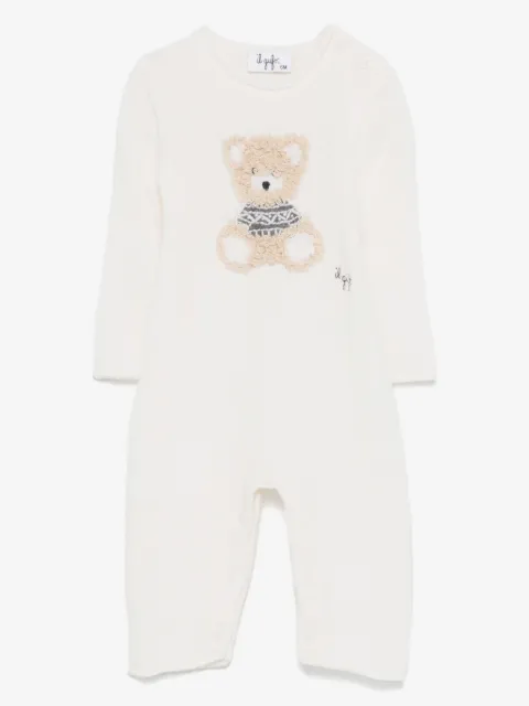 Il Gufo bear virgin-wool rompers