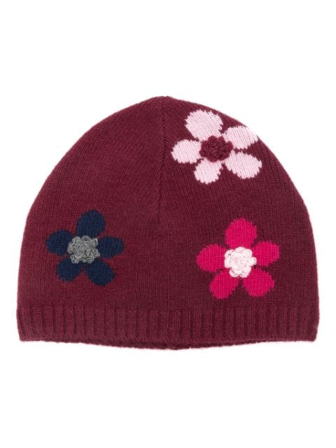 Il Gufo floral-motif beanie