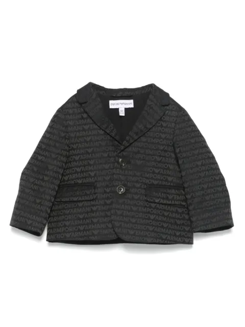 Emporio Armani Kids بليزر جاكار بشعار الماركة