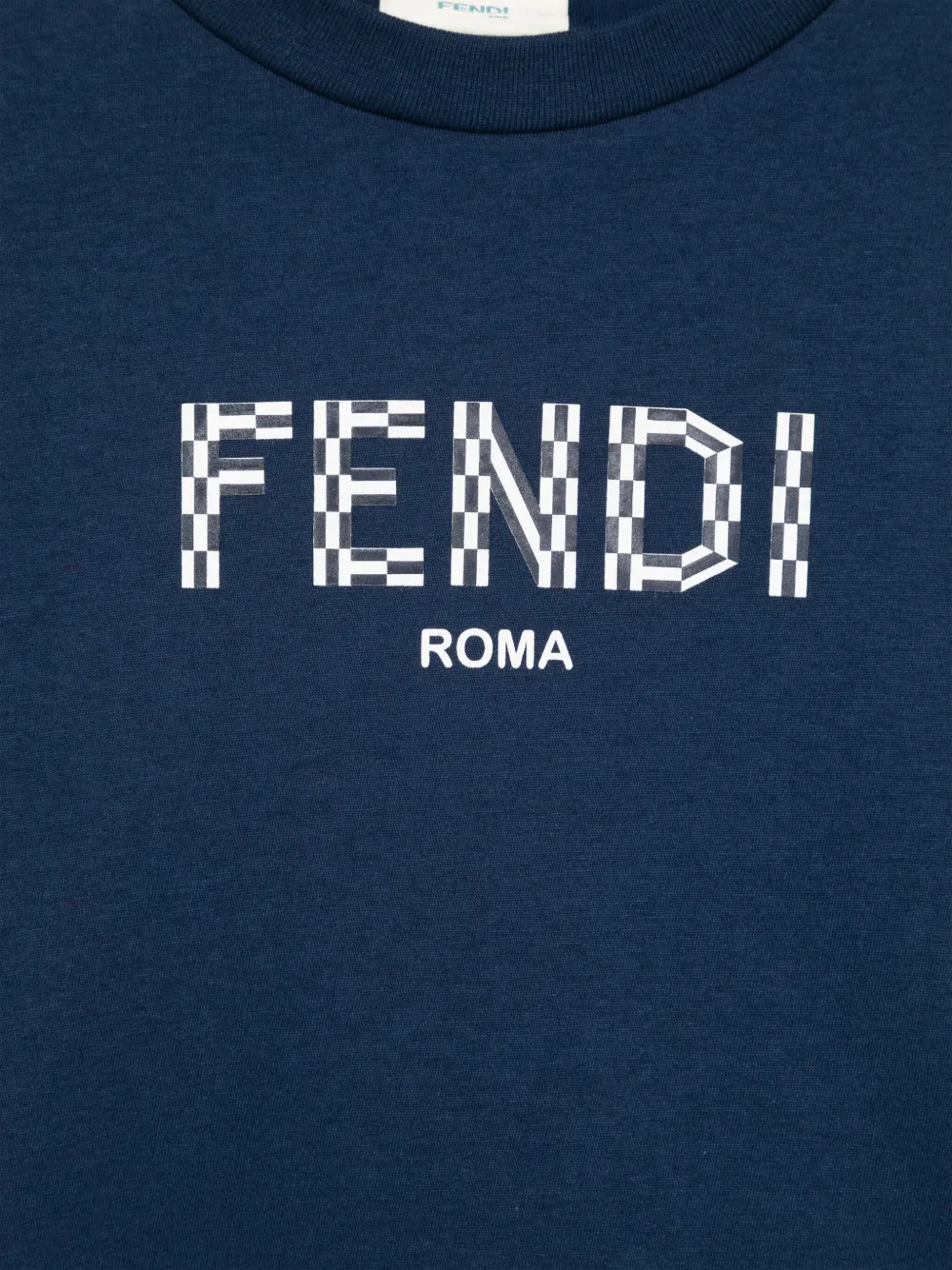 Fendi Kids T-shirt met logoprint Blauw
