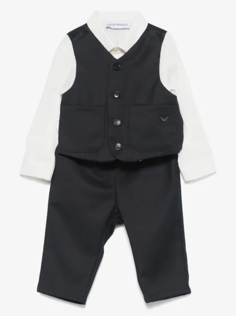 Emporio Armani Kids costume à logo brodé