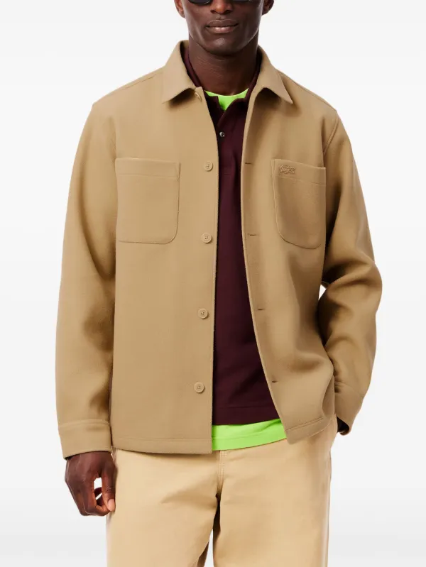 Lacoste フランネル シャツジャケット | ニュートラル | FARFETCH JP