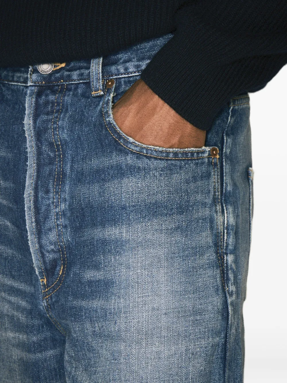 Saint Laurent Jeans met vervaagd effect Blauw