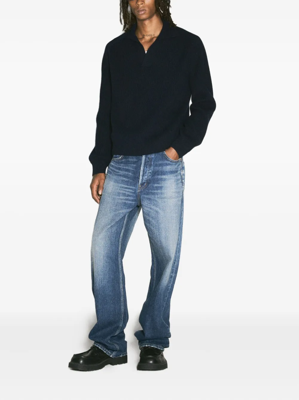 Saint Laurent Jeans met vervaagd effect - Blauw