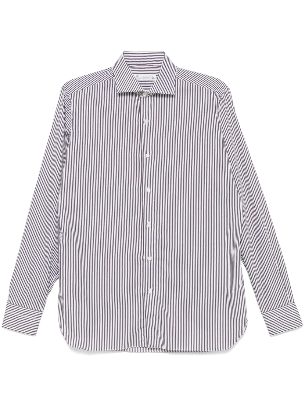 Borrelli camisa con estampado de rayas diplomáticas | marrón | Image 1