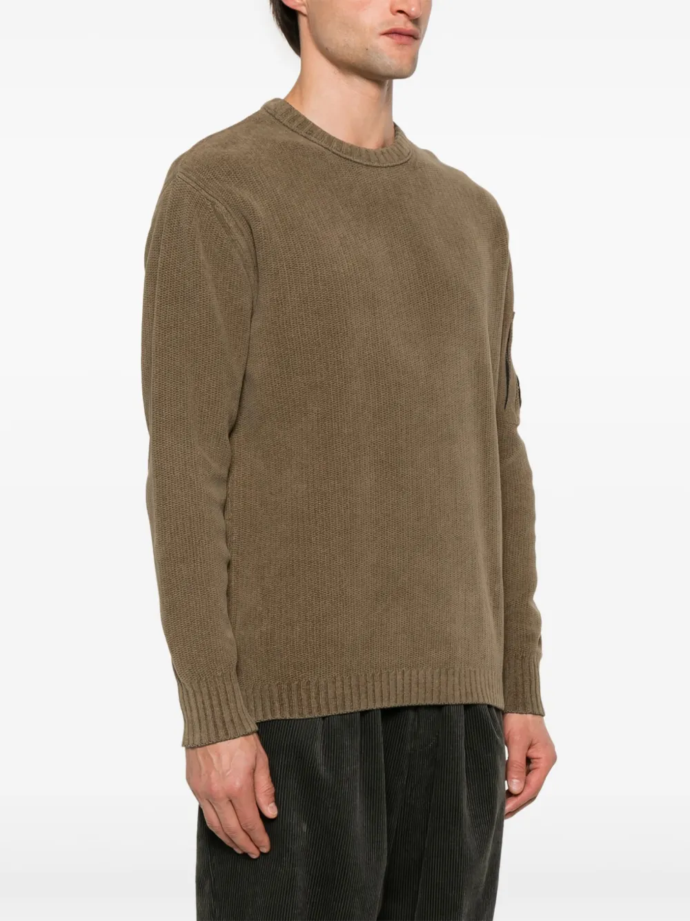 C.p. Company Lens-embellished Sweater In Green
