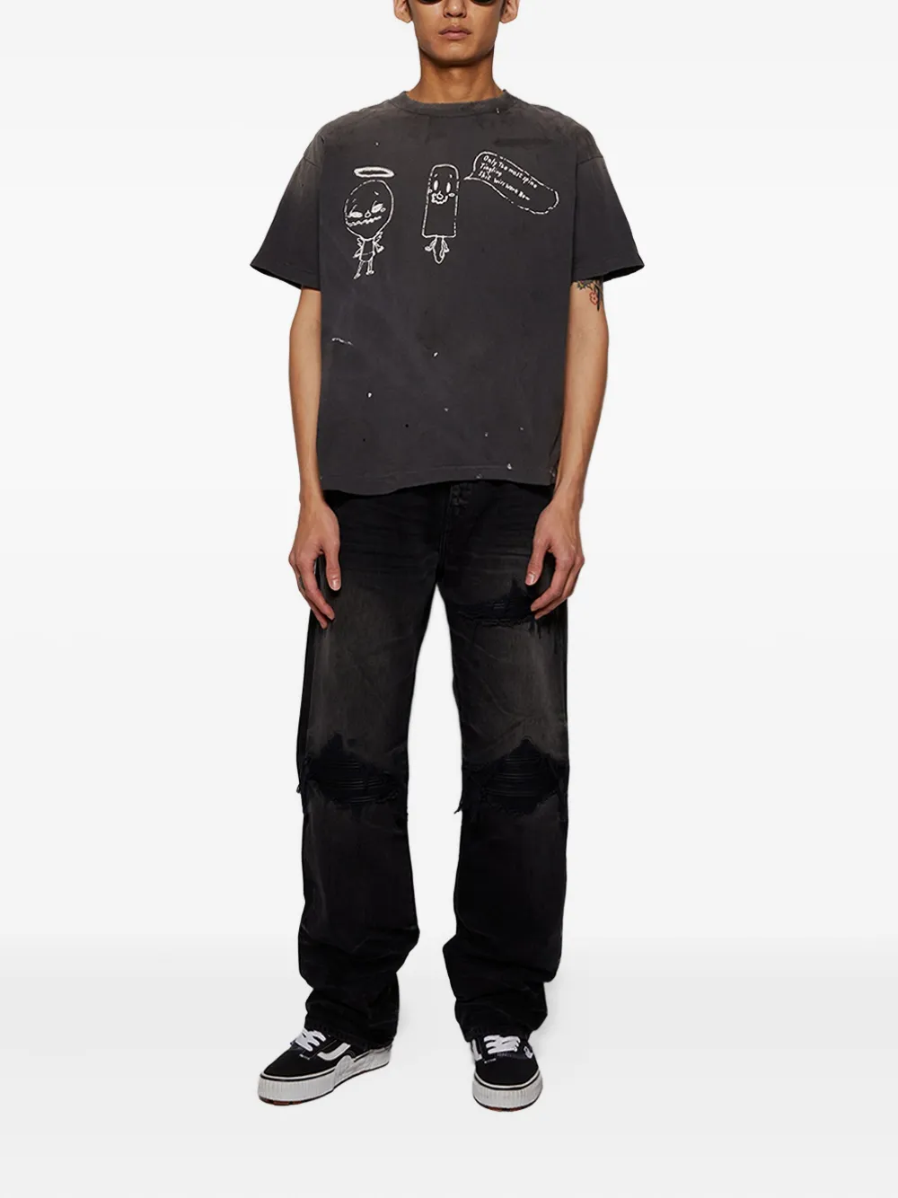 SAINT MXXXXXX T-shirt met print Zwart