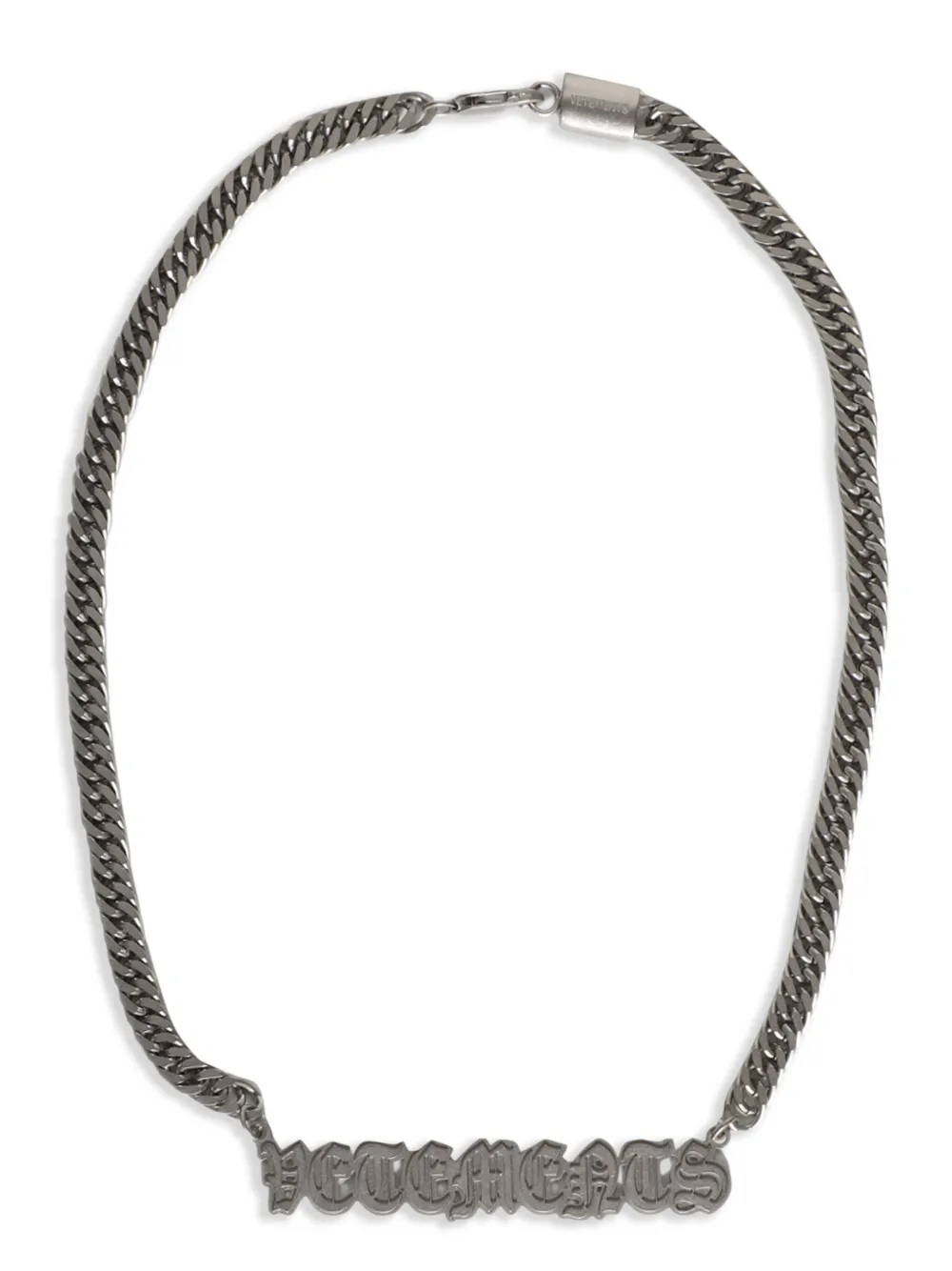 VETEMENTS gothic-logo necklace | Silver | Image 1