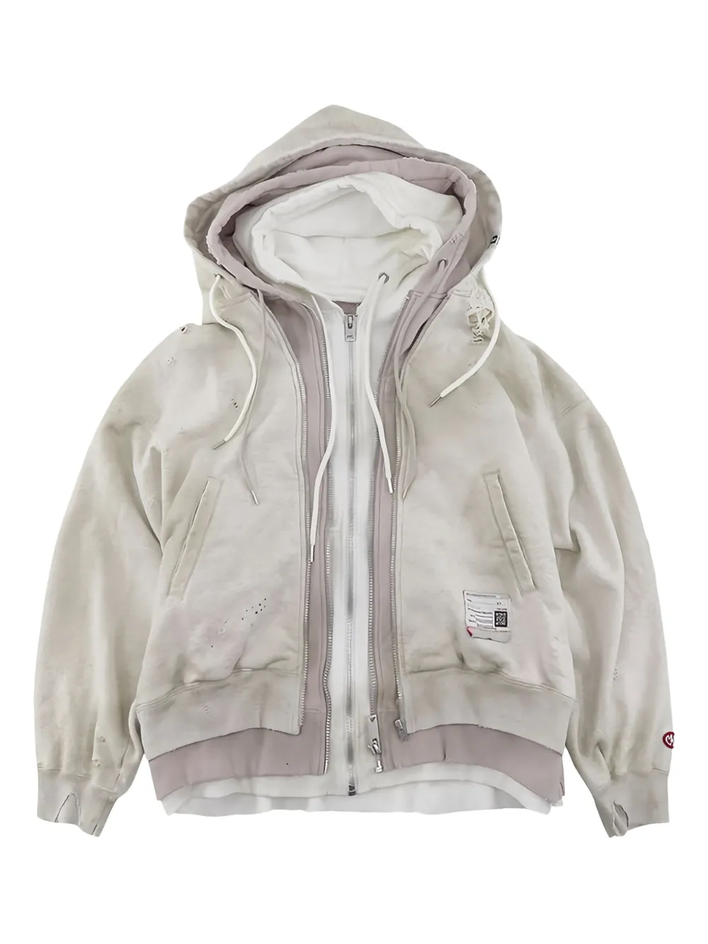 Maison MIHARA YASUHIRO layered hooded jacket | Neutrals | Image 1