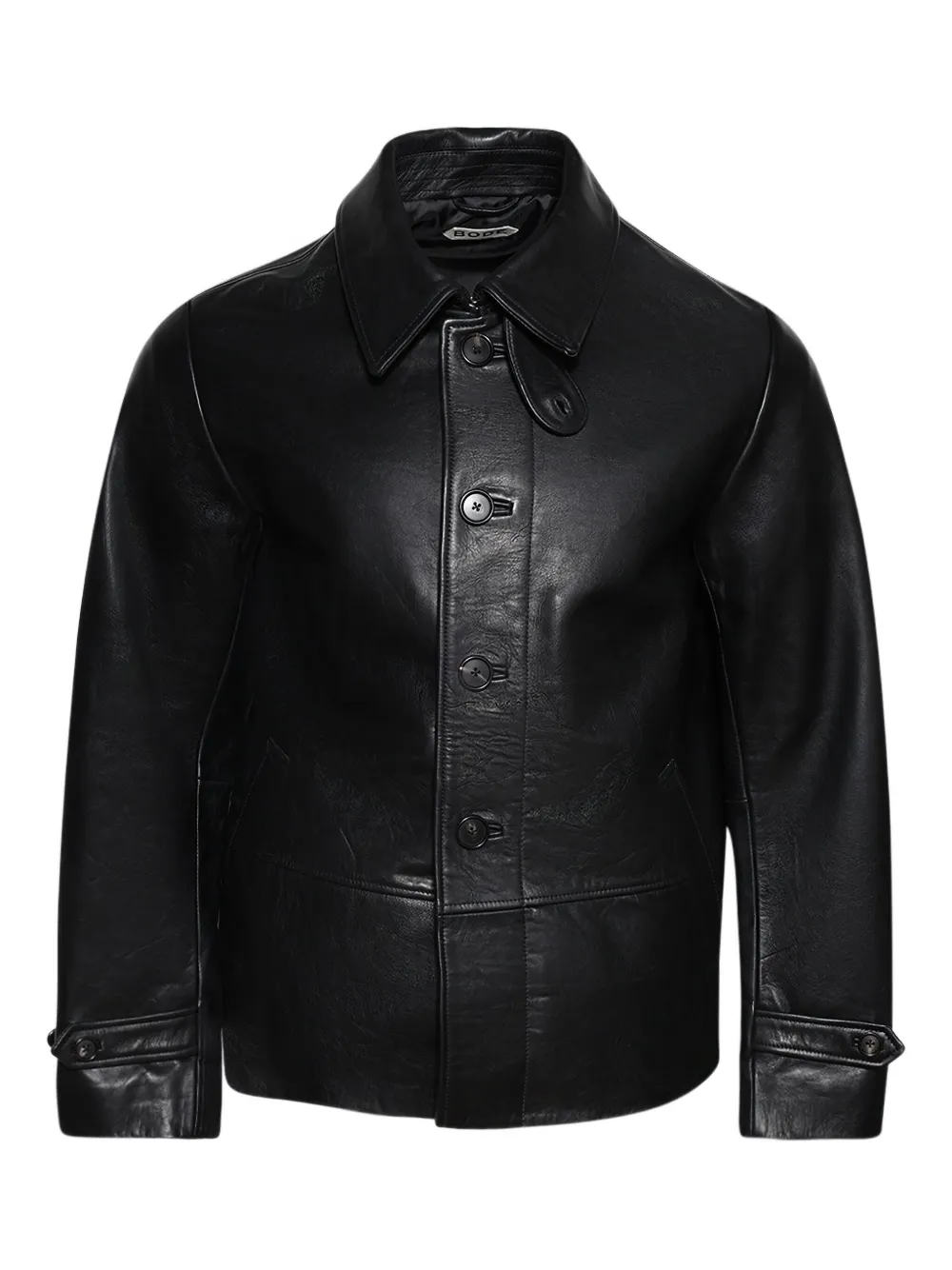 BODE button-up leather jacket Zwart