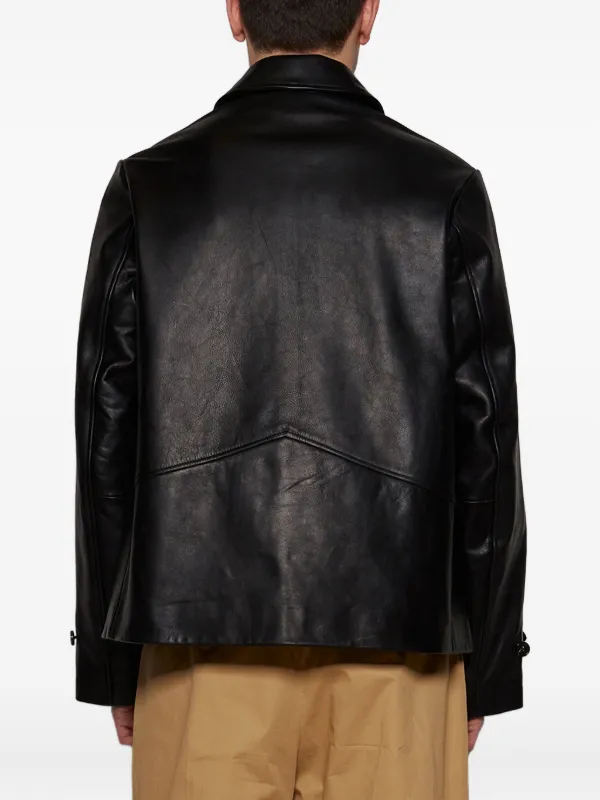 BODE button-up Leather Jacket | Black | FARFETCH ID