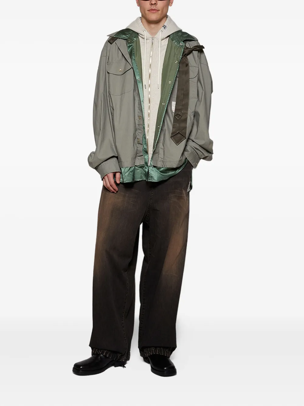 Maison MIHARA YASUHIRO washed wide-leg jeans - Zwart