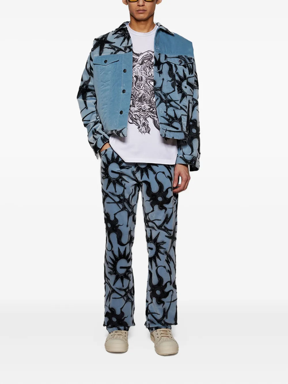 Casella Meyer abstract-print velvet trousers | Regular-Fit & Straight Leg Pants | Image 2