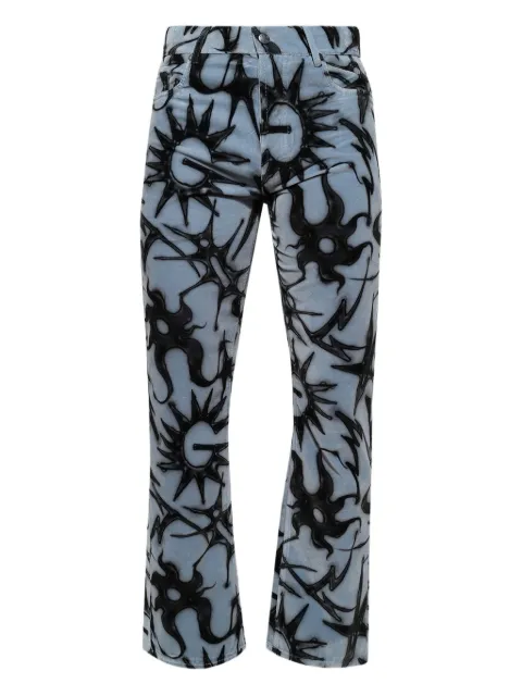 Casella Meyer abstract-print velvet trousers