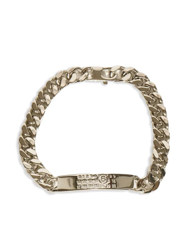 【関税＆送料込み】Mm6 Maison Margiela Minimal Logo Id Tag MM6 Maison Margiela Minimal Logo ID Tag Bracelet | Gold