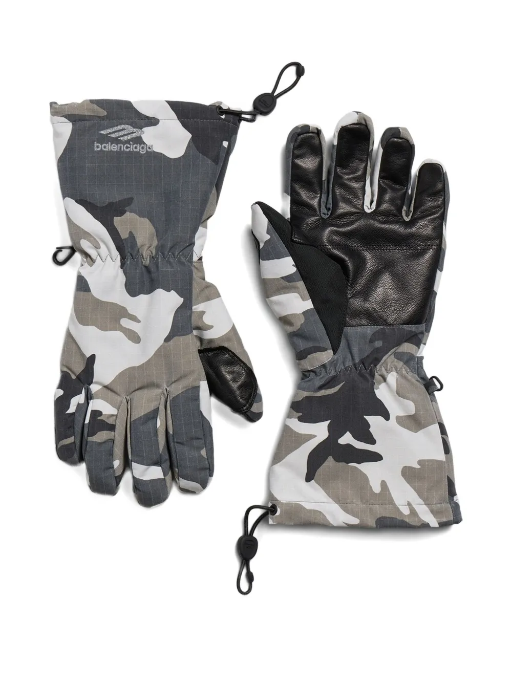 Balenciaga camouflage-pattern ski gloves | Grey | Image 1