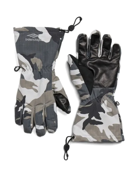 Balenciaga guantes para nieve con estampado militar