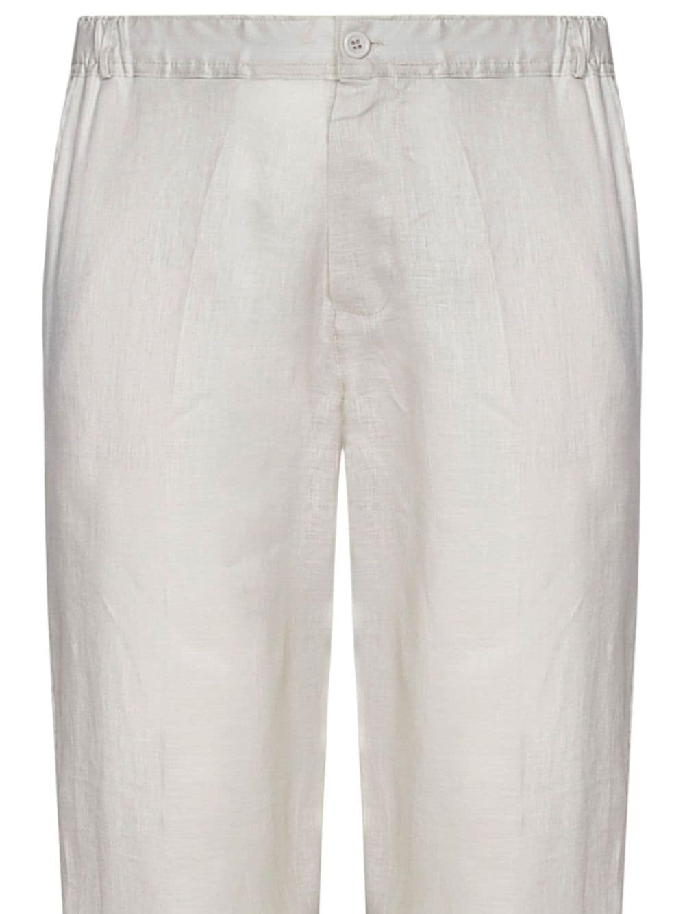 Shop Franzese Collection Linen Trousers In Neutrals