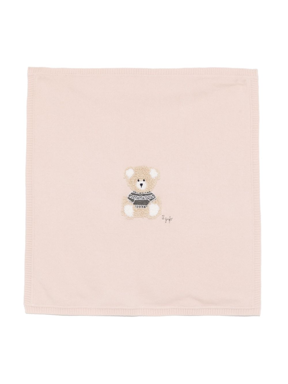 Il Gufo teddy bear-motif blanket - Pink