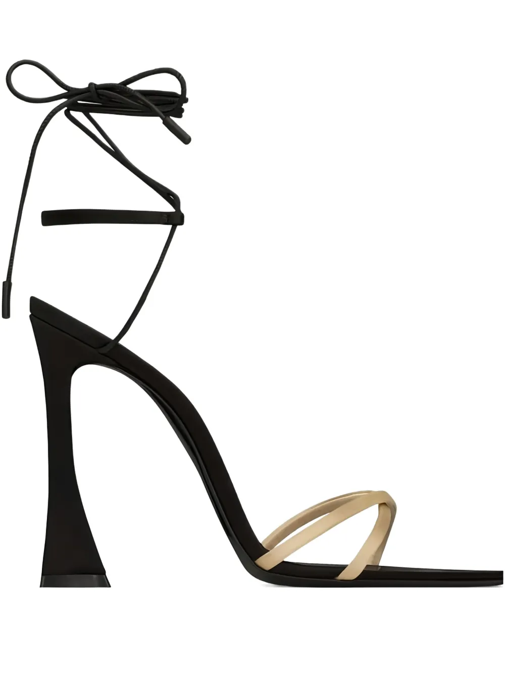 Saint Laurent 110mm Liza lace-up sculpted-heel sandals Neutrals