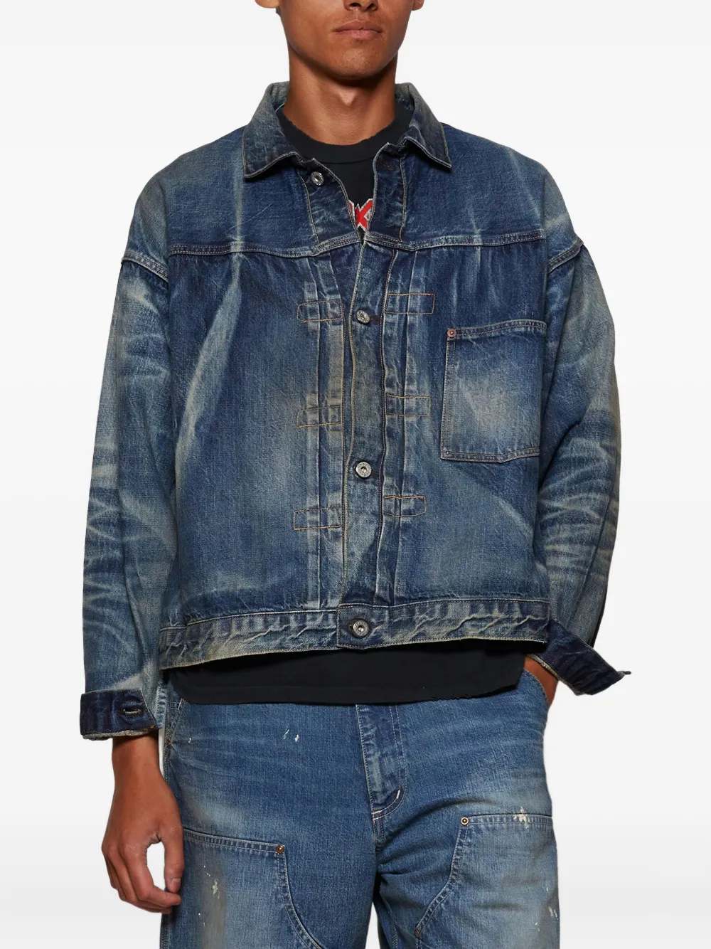 SAINT MXXXXXX Denim jack met zak Blauw