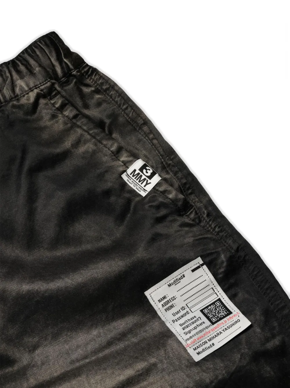 Miharayasuhiro Elastic-waistband Satin Shorts In Black